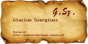 Glazius Szergiusz névjegykártya